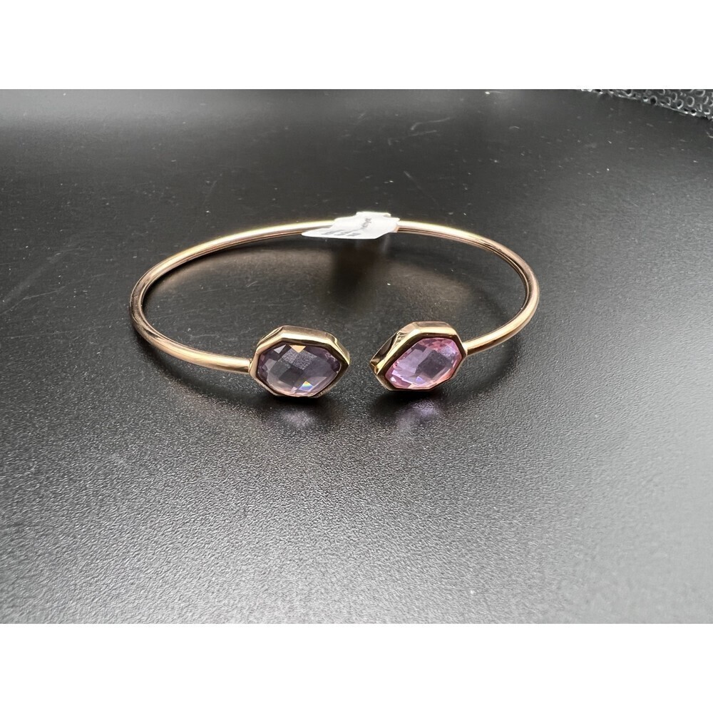 Cuff Bracelet with Purple Stones - Picture 2 of 5